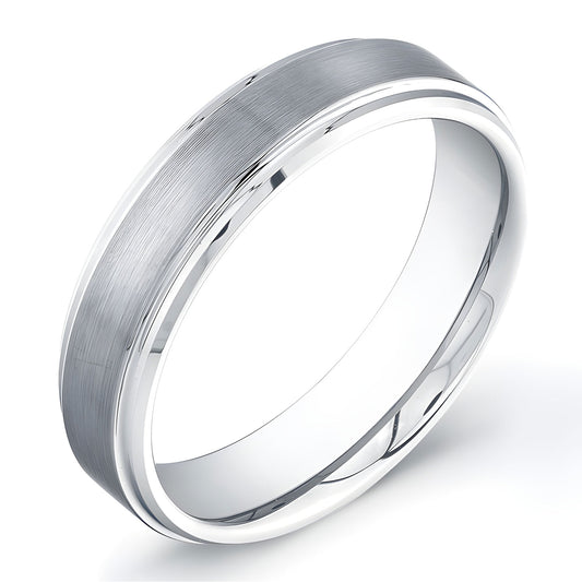 6mm Tungsten Carbide ring with a matte finish and polished edges