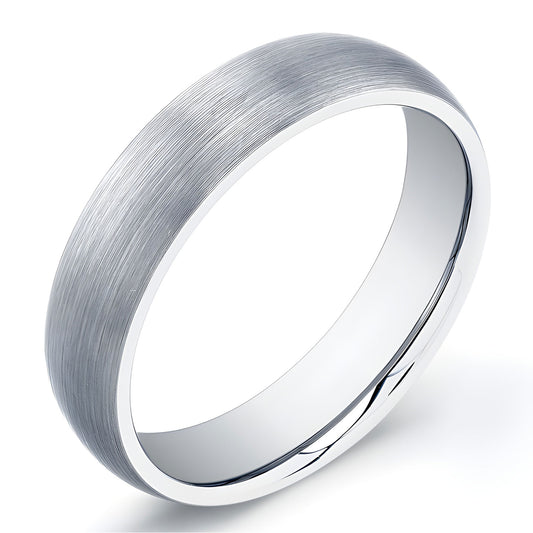 6mm Tungsten Carbide ring with a domed top in a matte finish