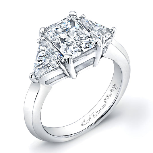 Radiant Cut Three Stone Engagement Ring