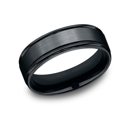 7mm Wedding Band Ring RECF7702SBKCC