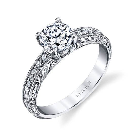 Ladies Round Engagement Ring 13010