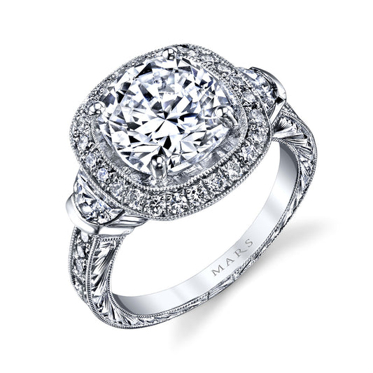 Ladies Round Engagement Ring 14104