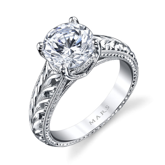 Ladies Round Engagement Ring 14335HE