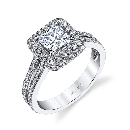 Ladies Round Engagement Ring 25014