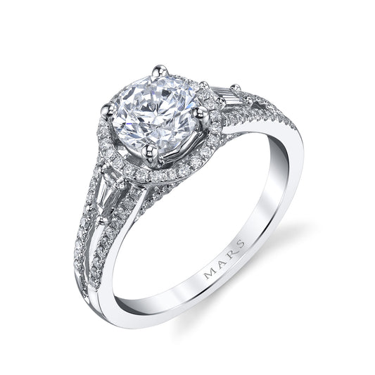 Ladies Round Engagement Ring 25086