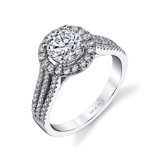 Ladies Round Engagement Ring 25128