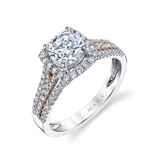 Ladies Round Engagement Ring 25151