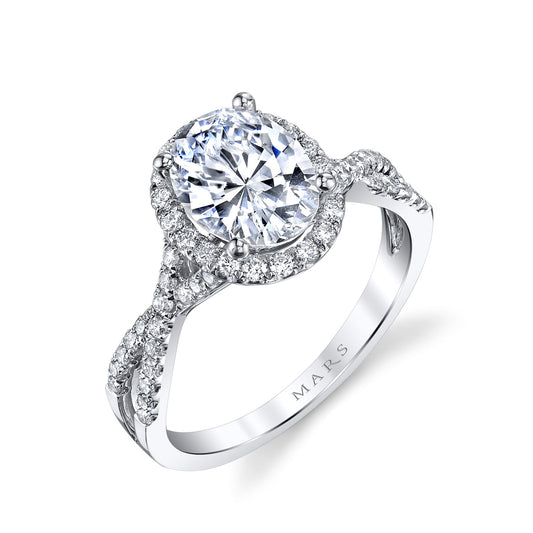 Ladies Oval Engagement Ring 25156