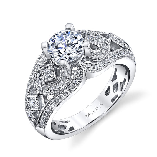 Ladies Round Engagement Ring 25218
