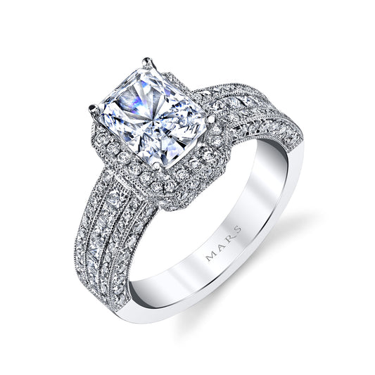 Ladies Emerald Engagement Ring 25322