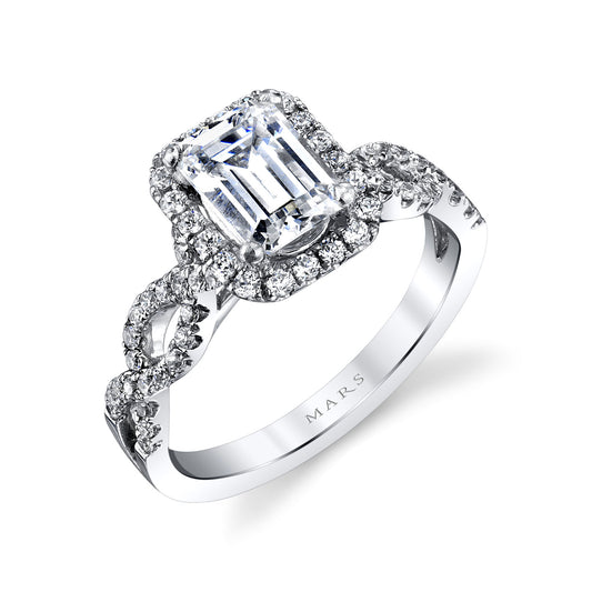 Ladies Emerald Engagement Ring 25369