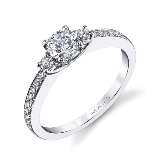 Ladies Round Engagement Ring 25378