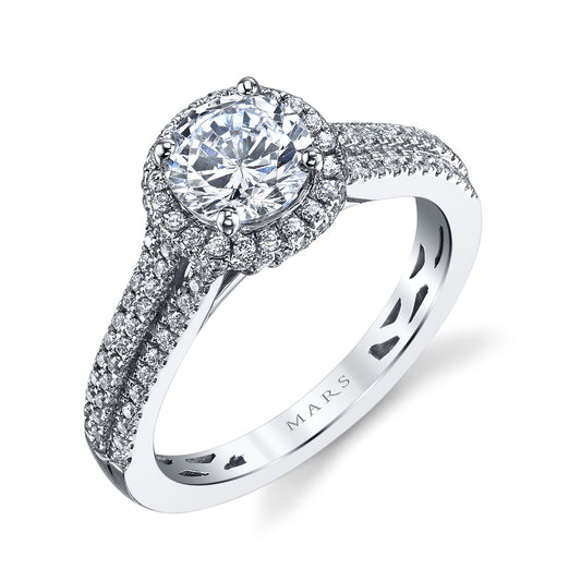 Ladies Round Engagement Ring 25446