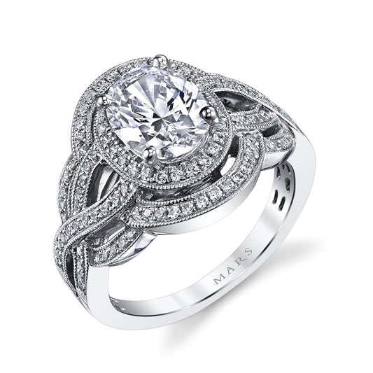 Ladies Round Engagement Ring 25461
