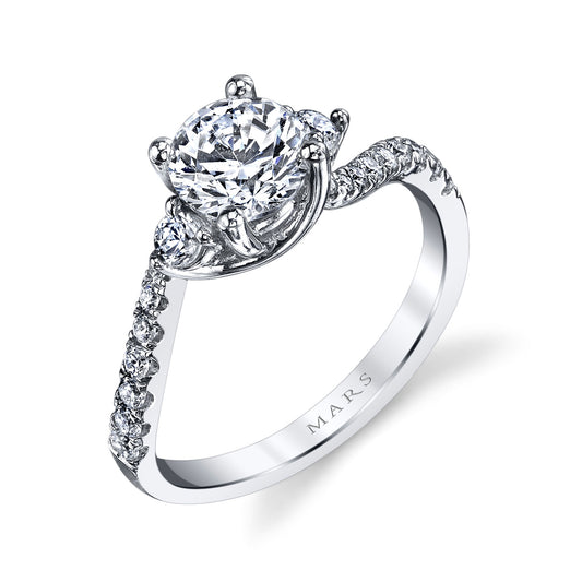 Ladies Round Engagement Ring 25534