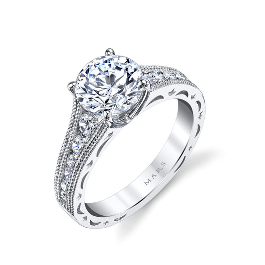 Ladies Round Engagement Ring 25545