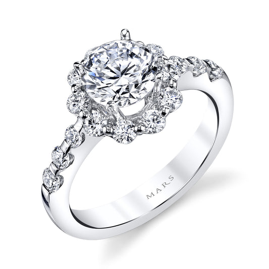 Ladies Round Engagement Ring 25593