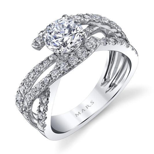 Ladies Round Engagement Ring 25609