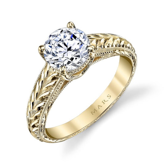 Ladies Round Engagement Ring 14336HE