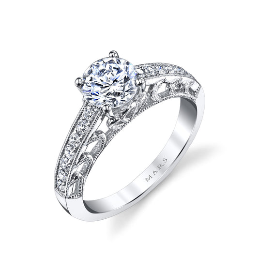 Ladies Round Engagement Ring 26001