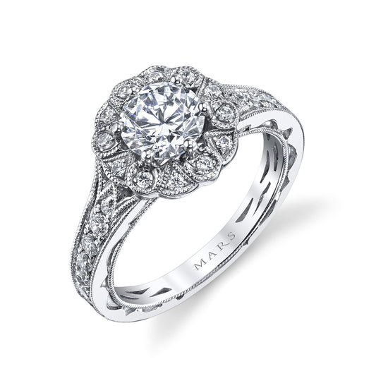 Ladies Round Engagement Ring 26006
