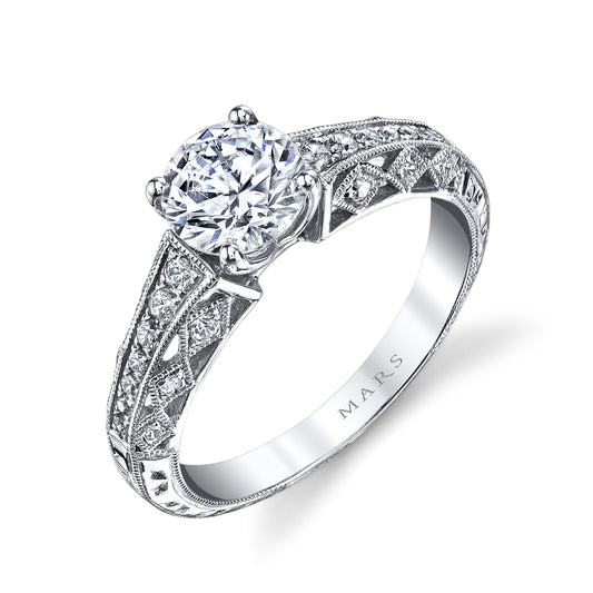 Ladies Round Engagement Ring 26031