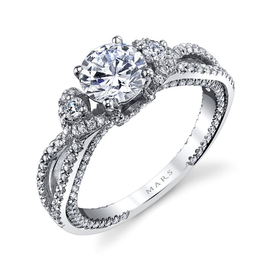 Ladies Round Engagement Ring 26088