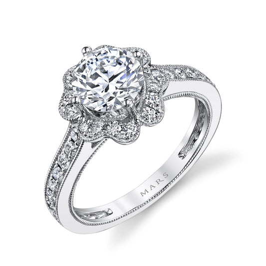 Ladies Round Engagement Ring 26549