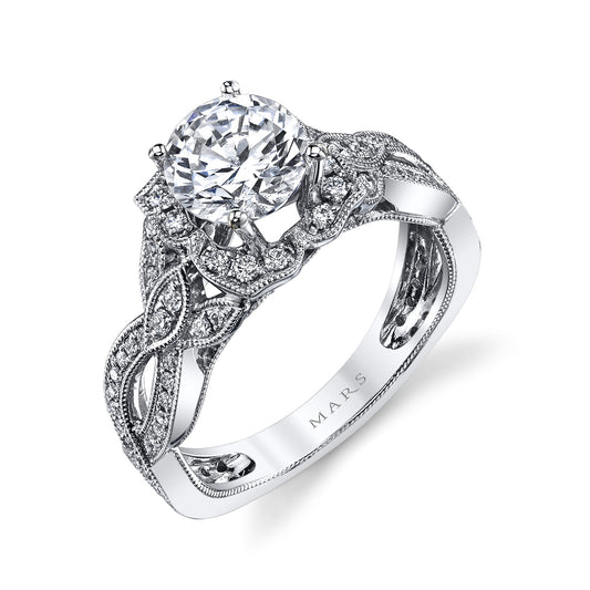 Ladies Round Engagement Ring 26592