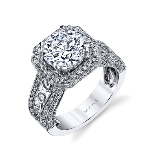Ladies Round Engagement Ring 26754