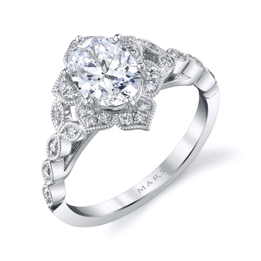 Ladies Oval Engagement Ring 27069