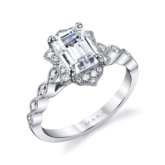 Ladies Emerald Engagement Ring 27099