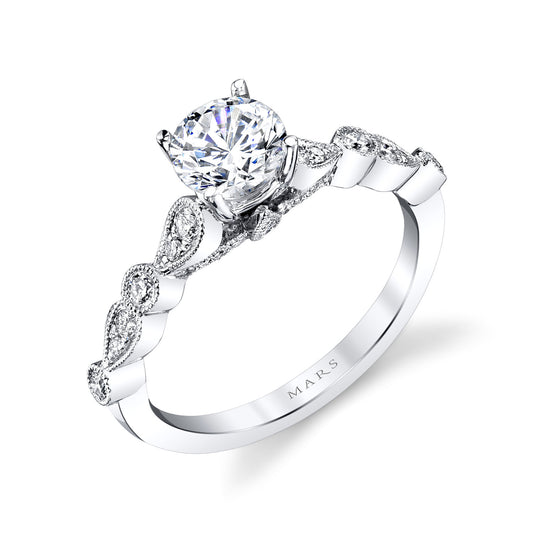 Ladies Round Engagement Ring 27130
