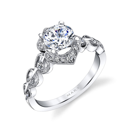 Ladies Round Engagement Ring 27158