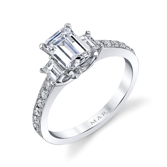 Ladies Emerald Engagement Ring 27392