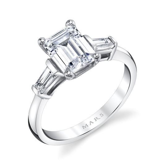 Ladies Emerald Engagement Ring 27405