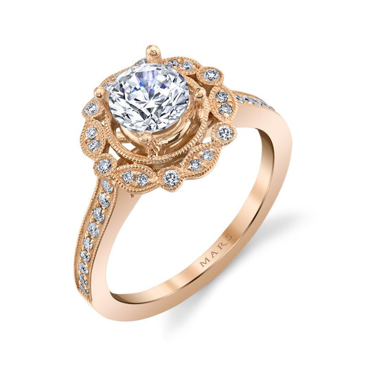 Ladies Round Engagement Ring 27093