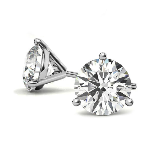 3-prong Martini Labgrown Diamond Stud Earrings