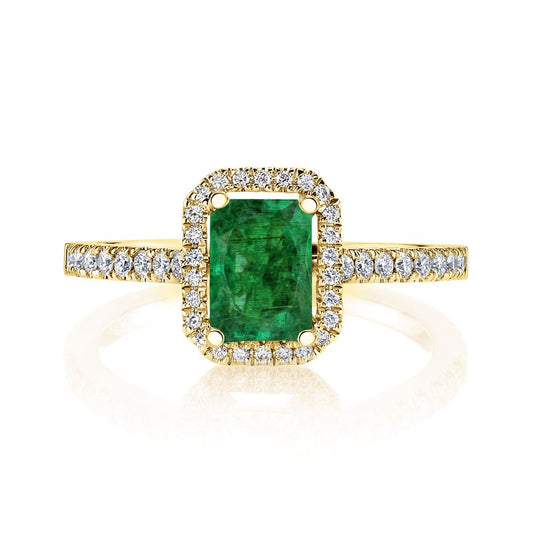 Ladies Emerald Engagement Ring 27535