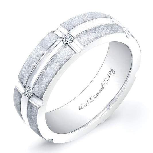8mm Six Diamond Men's Wedding Band