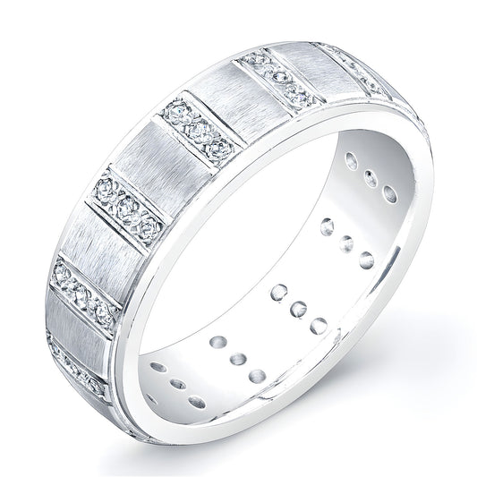 8mm Multiple Diamond Men's Wedding Band
