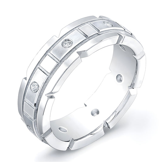 6mm Eight Diamond Men's Wedding Band