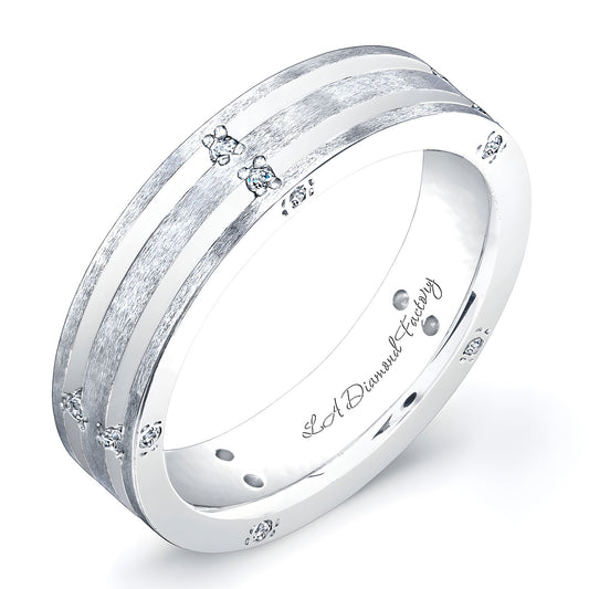 6mm Multiple Diamond Men's Wedding Band