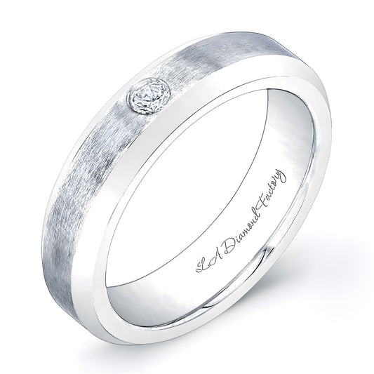 Single Diamond Men's Wedding Band
