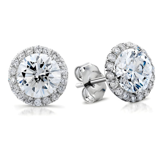 Halo Diamond Earrings (Multiple Sizes)