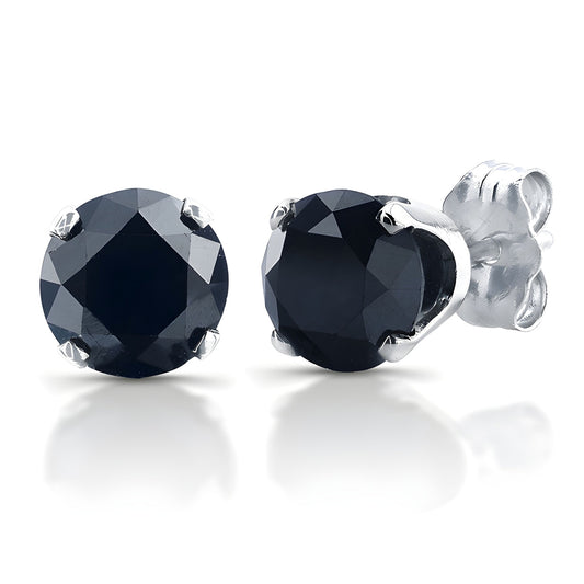 14kt White Gold 1ctw Black Diamond Stud Earrings