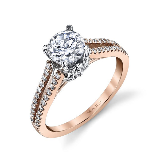 Ladies Round Engagement Ring 25719