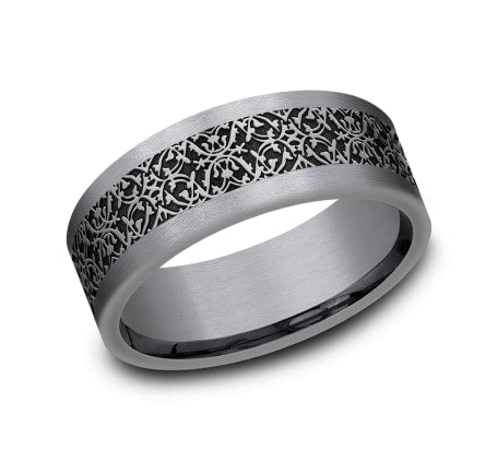 8mm Wedding Band Ring CF128845GBKTGTA