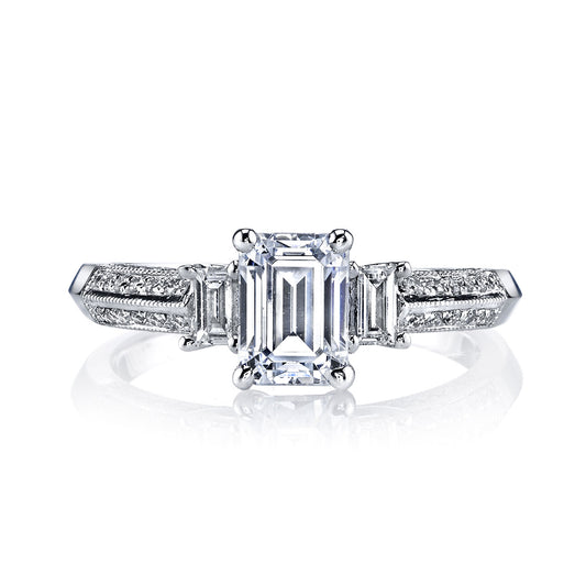 Ladies Emerald Engagement Ring 25088