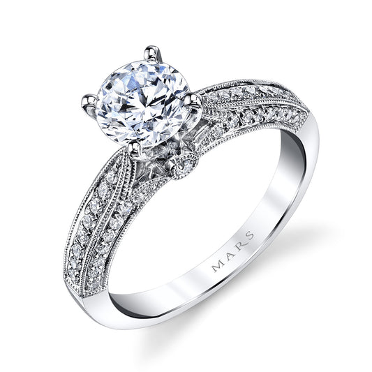 Ladies Round Engagement Ring 25105